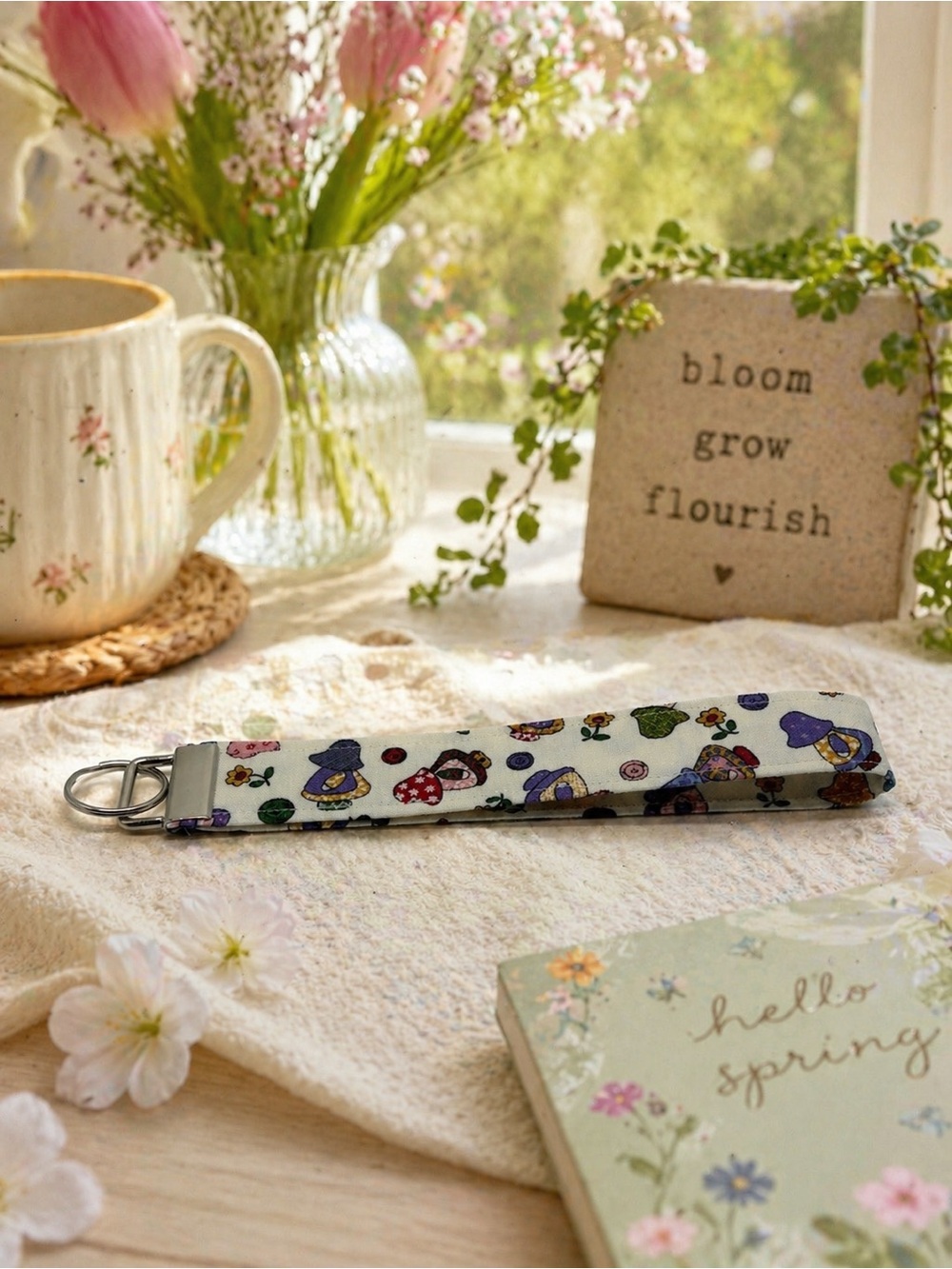 Lady Mushroom Wristlet Keychain